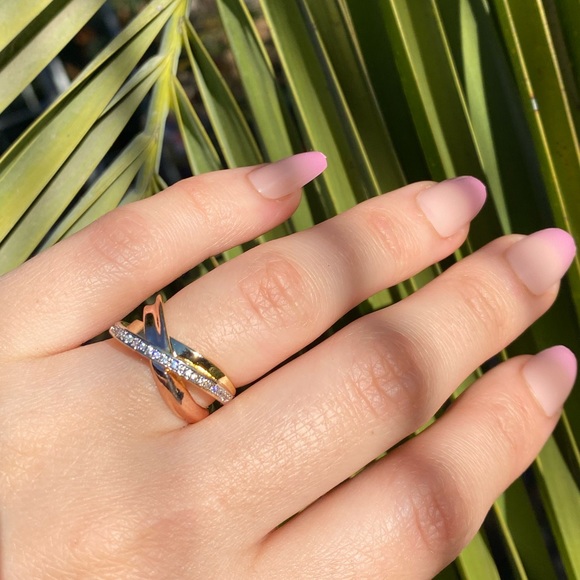 New Elegant Tricolor 925 Silver Ring - Picture 4 of 10